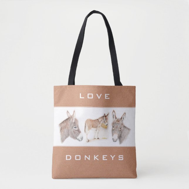 Love Donkeys Brown Tote Bag (Frente)