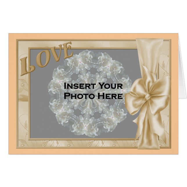 Love Elegant Frame Cartão com fotos (Frente horizontal)