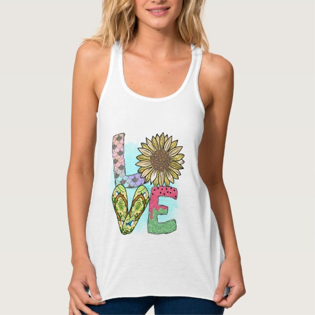 Love Flip Flops Summer Women Tank Top (Frente)