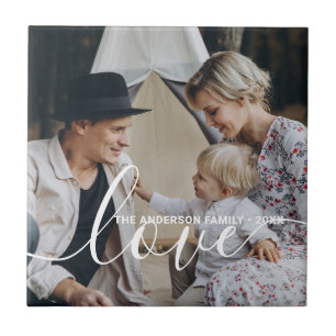 'Love' Foto personalizada da família com nome per