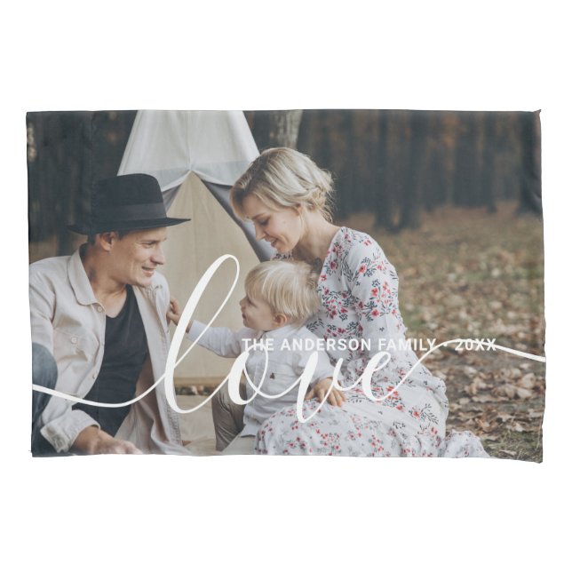 'Love' Foto personalizada da família com nome pers (Frente)