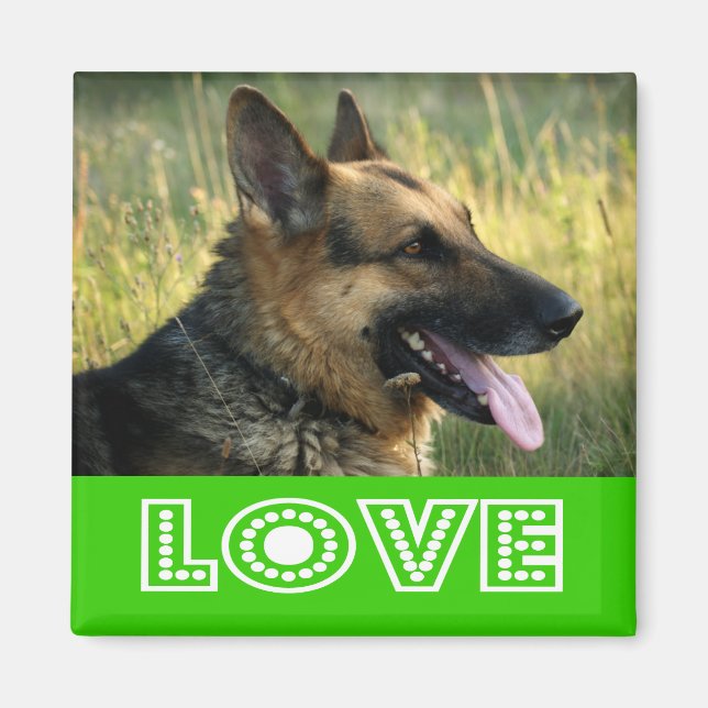 Love German shepherd Puppy Dog Imã de geladeira (Frente)