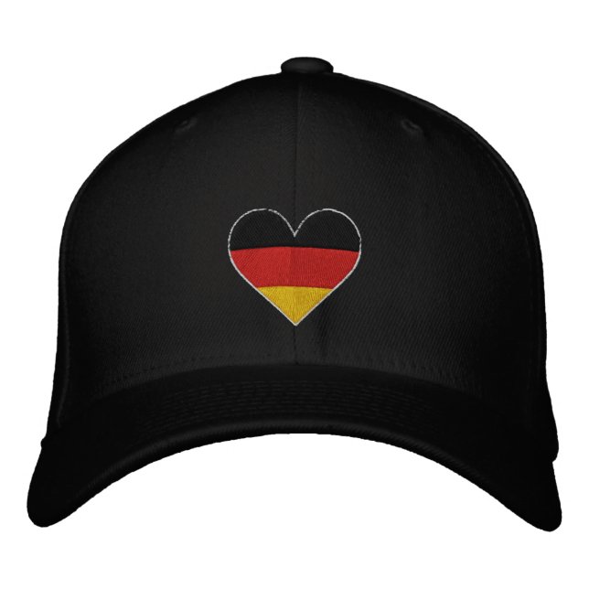 Love Germany "Heart Flag" Embroiderado Boné (Frente)