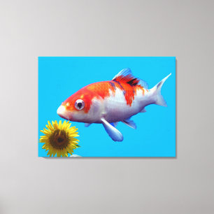 Love Goldfish Stretch Canvas Print