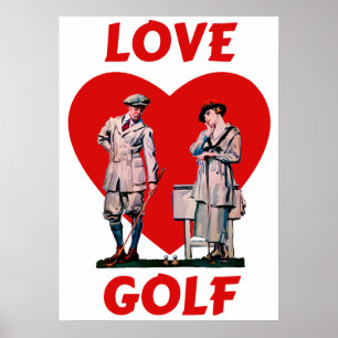 Love Golf Vintage Impressão