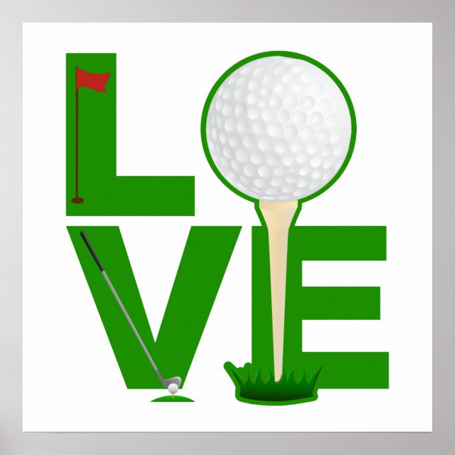 LOVE impressão verde Golf (Frente)