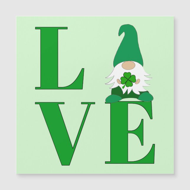 Love Irish Gnome Magnetic Card (Frente)