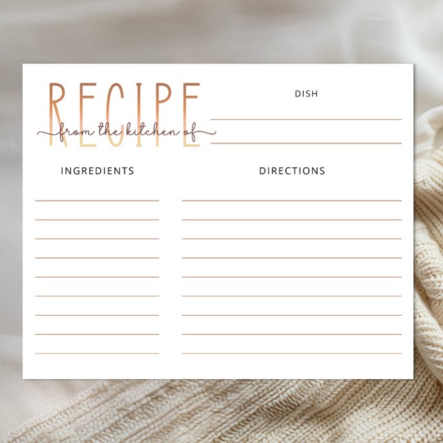 Love Is Brewing Bridal Shower Recipe Card (Bridal Shower Keepsake Activity)