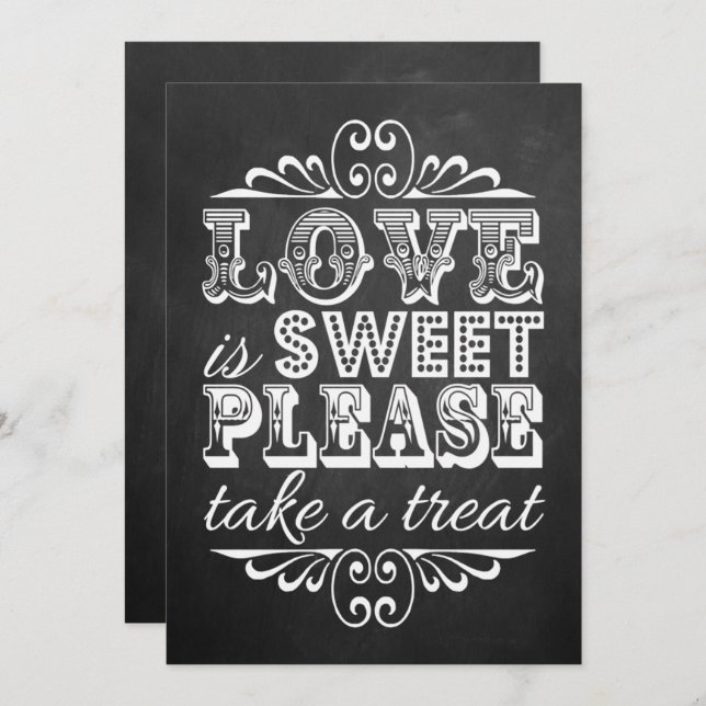 Love Is Sweet - Letreiro de Casamento em Quadro Ne (Frente/Verso)