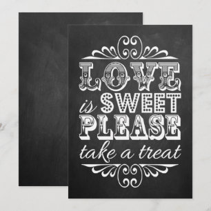 Love Is Sweet - Letreiro de Casamento em Quadro Ne