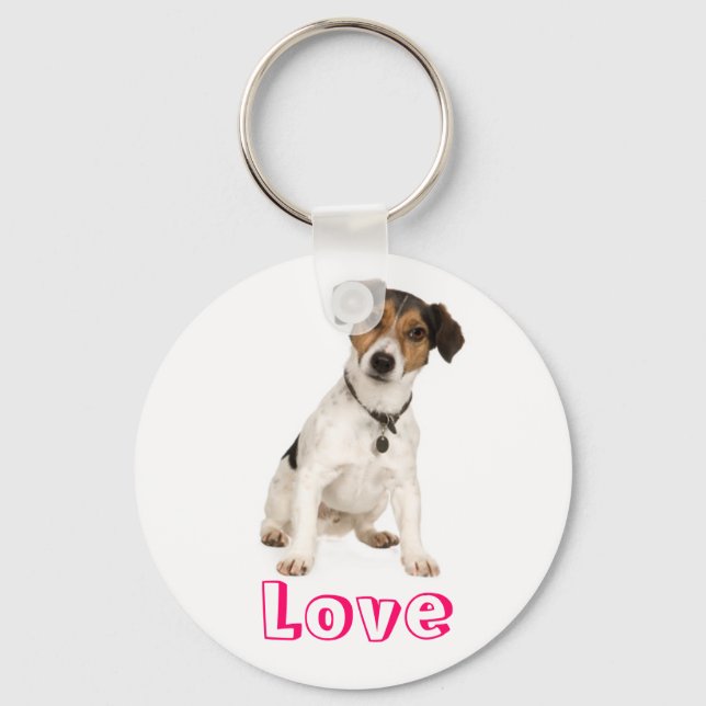 Love Jack Russell Terrier Puppy Dog Chaveiro (Frente)
