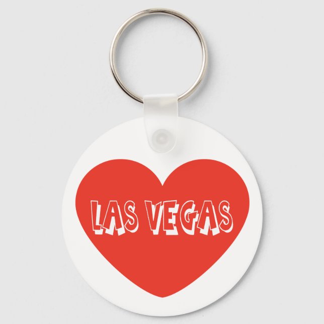 Love Las Vegas Red Heart Chaveiro (Frente)