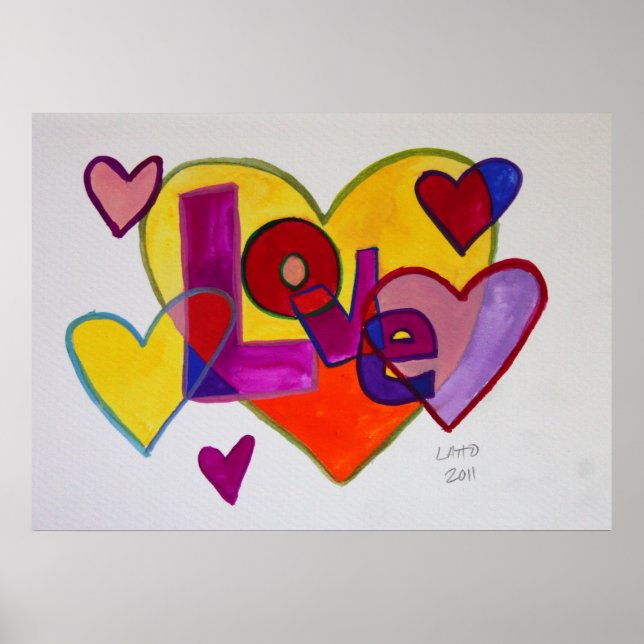 Love Letters Art Painting Poster Impressão (Frente)
