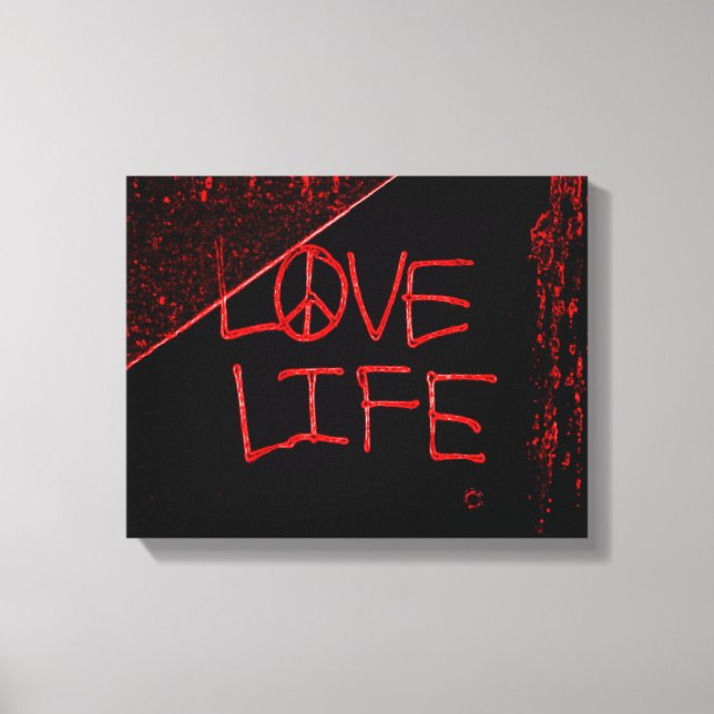 Love Life Grafitti Canvas - Neon Red (Frente)