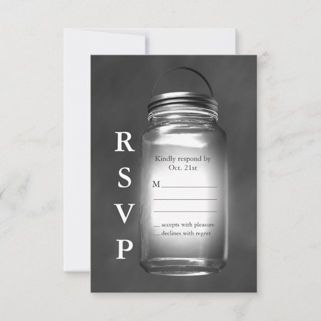 Love Mason Jars no Chalkboard RSVP (Frente)