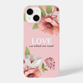 Love Message with Pink Flowers Custom