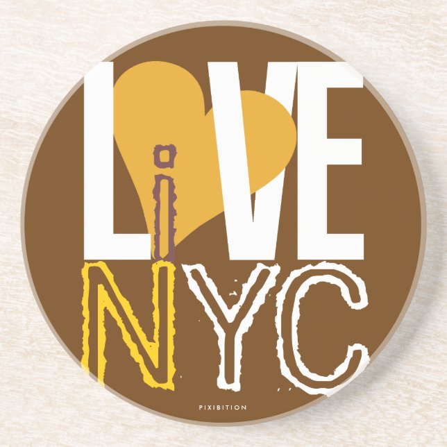 Love NYC Live In NYC Porta copos Brown 6 (Frente)