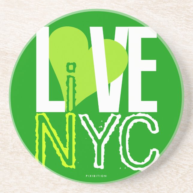 Love NYC Live In NYC Porta copos Green 5 (Frente)