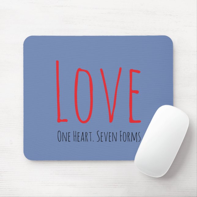 Love - One Heart. Seven Forms Mousepad (Com mouse)