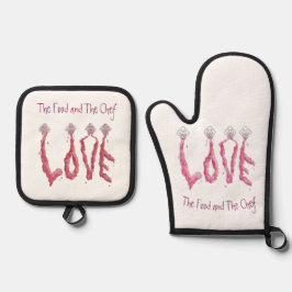 LOVE Oven Mitt e Pothold Set