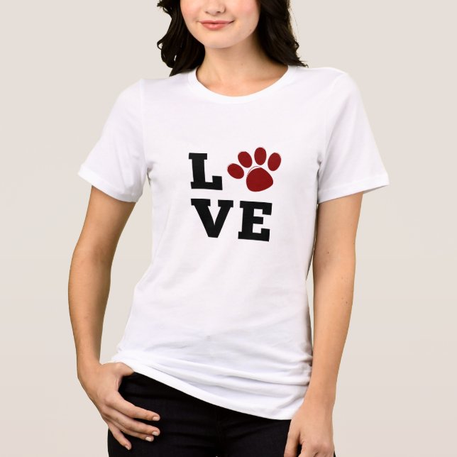 Love Paw Print Amante de os animais Dog Lover (Frente)