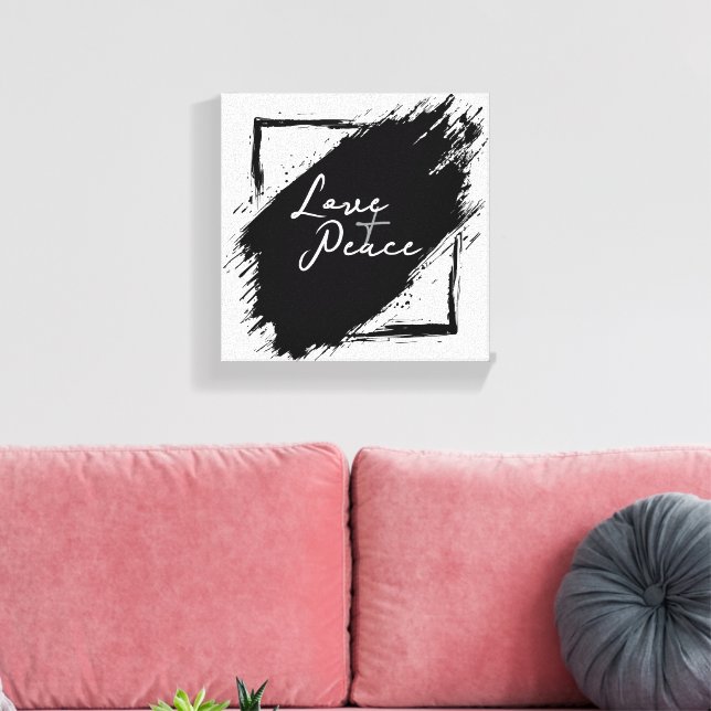 Love & Peace Canvas wall Art (Insitu(Sala de estar))