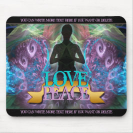 Love Peace Zen Yoga Fractal Art Mousepad