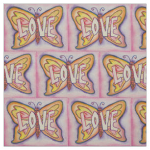 Love Pink Butterfly Material para Tecido Inspiron