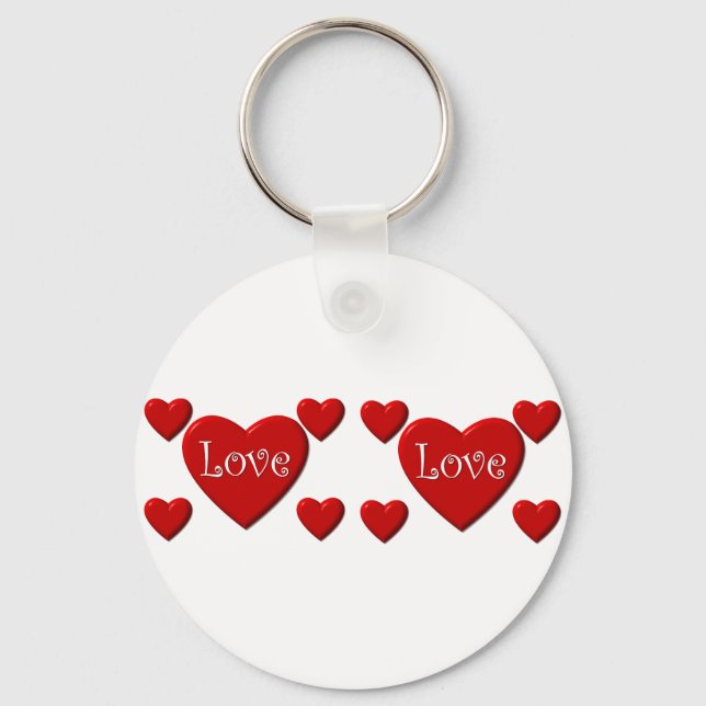Love Red Hearts Chaveiro (Frente)