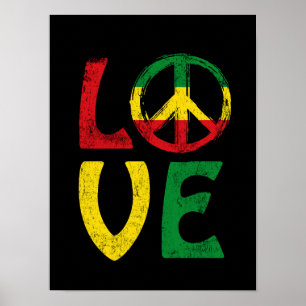 Love reggae símbolo de paz reggae Poster