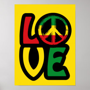 Love reggae símbolo de paz reggae Poster