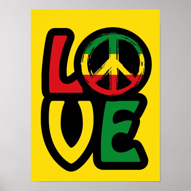 Love reggae símbolo de paz reggae Poster (Frente)