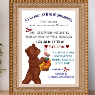 Love State Honey Bear Poster
