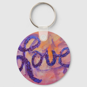 Love Sunset Art Word Painting Chaveiro