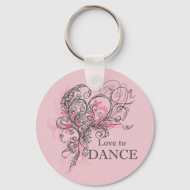 Love to Dance Chaveiro (personalizável) (Frente)