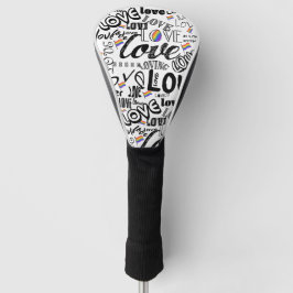 Love Typografia Golf Head cobrir Patterno Design