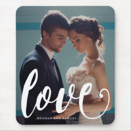Love Typografia Photo and Name Mousepad