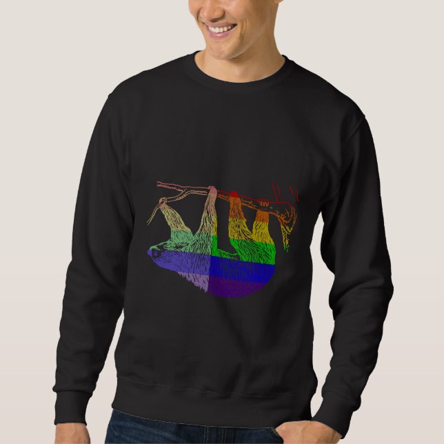 Love U Camisetas Funny Rainbow Animal Sloth Lgbt P (Frente)