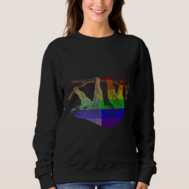 Love U Camisetas Funny Rainbow Animal Sloth Lgbt P (Frente)