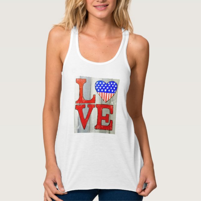 Love U.S.A. Heart Tanque top (Frente)