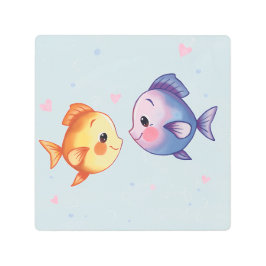 Love Under the Sea – Cute Watercolor Fish Couple