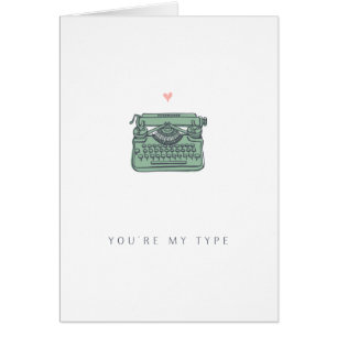 Love Vintage Typewrite   Cartão doce e simples