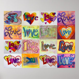 Love Word Trabalho de arte Paintings Poster Art Im