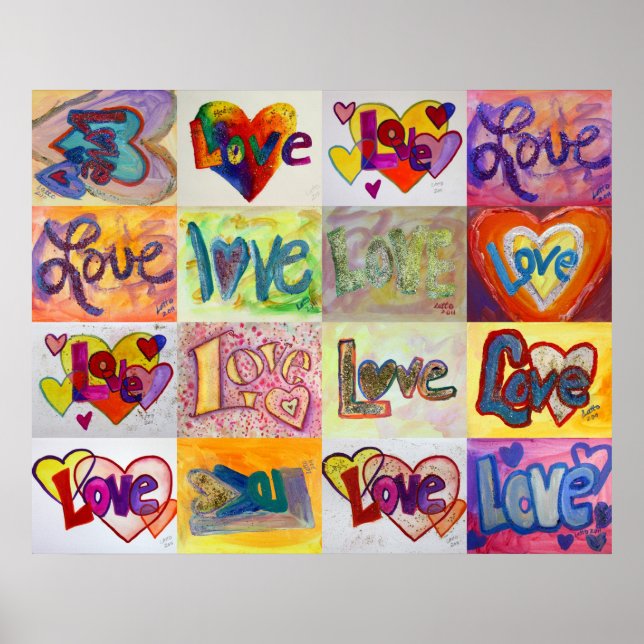 Love Word Trabalho de arte Paintings Poster Art Im (Frente)