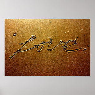 Love written in the Sand Poster