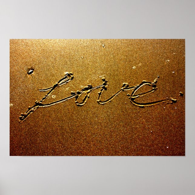 Love written in the Sand Poster (Frente)