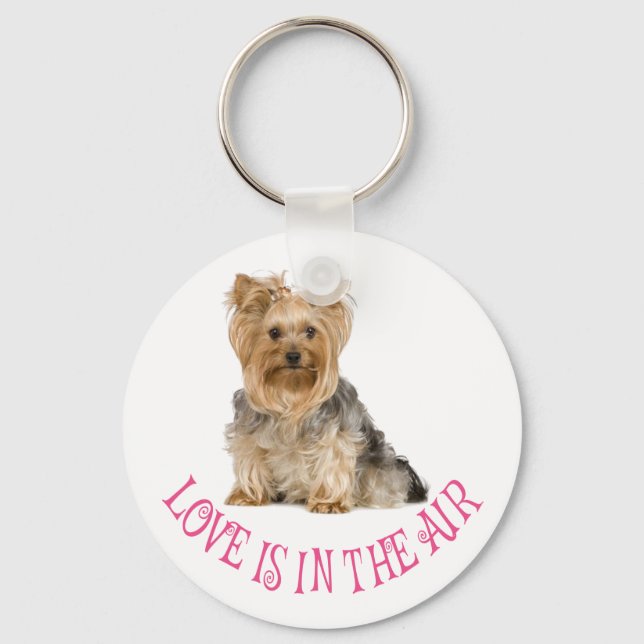 Love Yorkshire Terrier Puppy Dog Chaveiro (Frente)