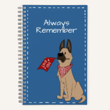 Love You Custom Text Cute Dog Spiral Notebook