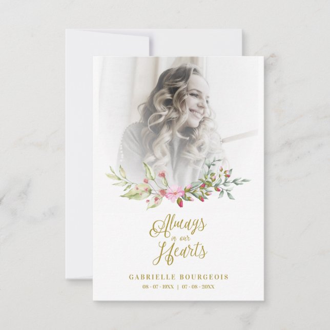 Loved One Woman In Memoriam Funeral Pink Wreath (Frente)