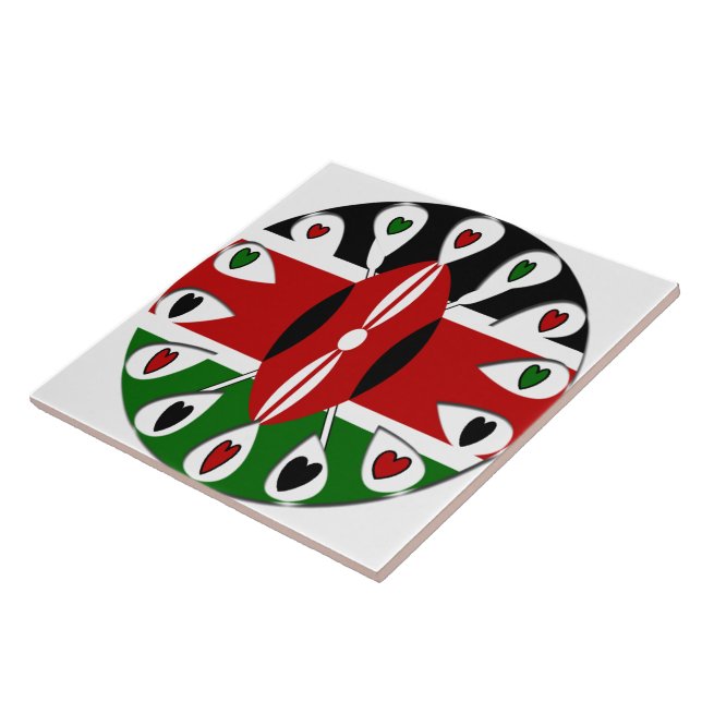Lovely Hearts Kenya: Flag Art Motif (Lateral)